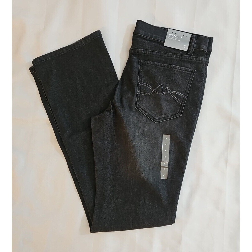 NEW NY&C Platinum Bootcut Black Denim Jeans Womens Size ‎ 8